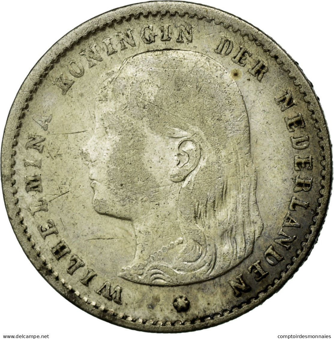 Monnaie, Pays-Bas, Wilhelmina I, 10 Cents, 1897, TB+, Argent, KM:116 - 10 Centavos