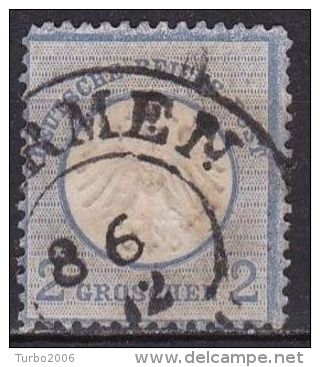 Deutsches Reich 1872 Adler Mit Kleinem Brustschild 2 Gr. Blau Michel 5 - Oblitérés