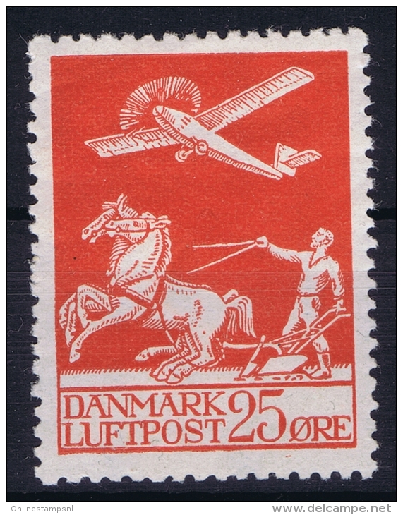 Denmark: Mi Nr 145     MH/*  1921  Airmail  Facit 215 - Luchtpostzegels