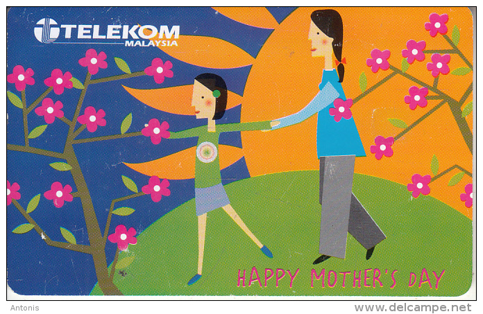 MALAYSIA(chip) - Happy Mother"s Day, Mum"s The Word, Telecom Malaysia Telecard RM10, Chip SC8, Used - Malaysia