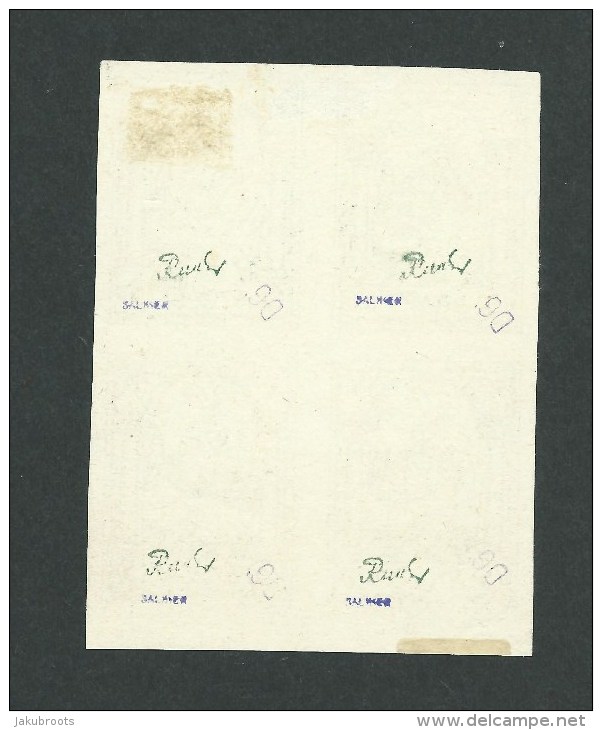14.IX.1915. BLOCK OF FOUR  5  Groszy  STAMPS .PRINTERS  PROOF  IMPERFORATE. - Ungebraucht