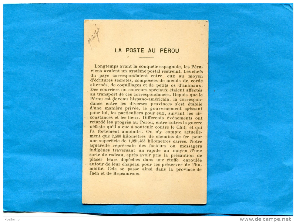 CHROMO-IMAGE-La Poste Au Pérou - - Drapeau Et Illustration  Timbre  De 1908- - Other & Unclassified