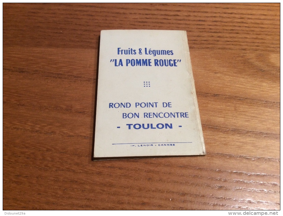 Calendrier 1969 "Fruits & Légumes LA POMME ROUGE TOULON (83) / DE DION BOUTON 1905 (voiture)" (9x6cm) - Petit Format : 1961-70