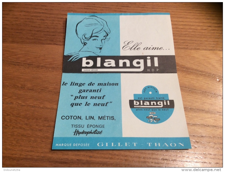 Calendrier 1963 "blangil Plus Neuf Que Le Neuf - GILLET-THAON" (10,4x13,4cm) - Petit Format : 1961-70