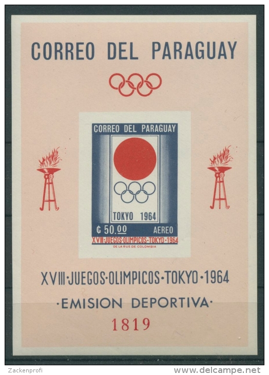 Paraguay 1964 Olympiade Tokio Block 51 Postfrisch (C22599) - Paraguay