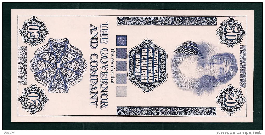 Test Note "KANADA 20 - 50 Units", Typ 1, Lila,  INTAGLIO, Trial, Essay, Eins.  Druck, RRRR, UNC,  155 X 72 Mm, Entwurf - Kanada