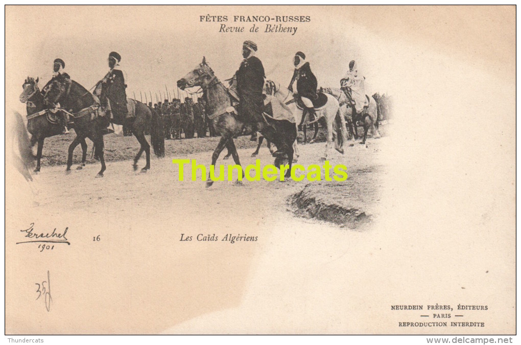 CPA FETES FRANCO RUSSES REVUE DE BETHENY LES CAIDS ALGERIENS RUSSIE RUSSIA ALGERIE ALGERIA - Guerres - Autres