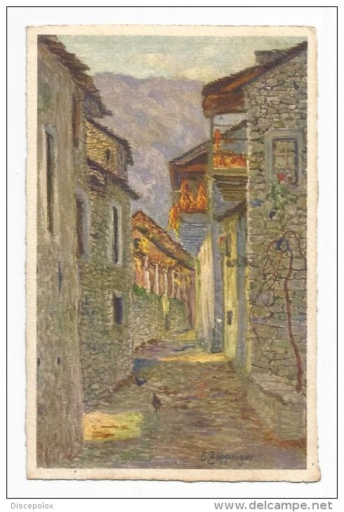 I3531 Un Vicolo Di Losone - Illustrazione Illustration E. Zuppinger / Non Viaggiata - Losone