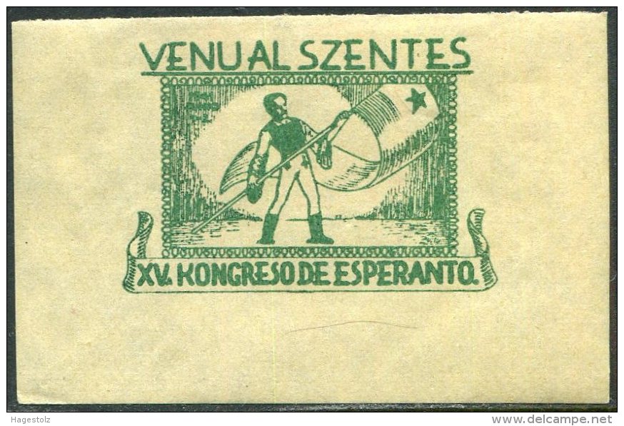 ESPERANTO Hungary Ungarn Hongrie 1941 Cinderella Poster Stamp Label Vignette Reklamemarke Viñeta - Esperanto