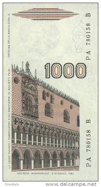 ITALY P. 109a 1000 L 1982 UNC - 1000 Lire