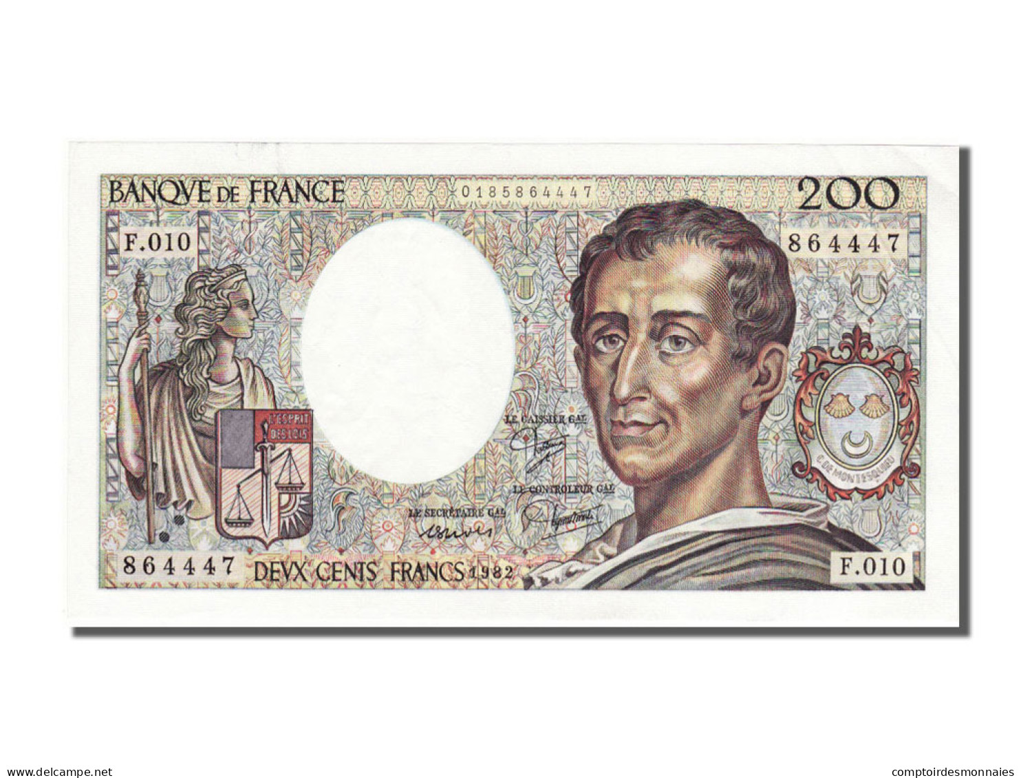 Billet, France, 200 Francs, 200 F 1981-1994 ''Montesquieu'', 1982, SUP+ - 200 F 1981-1994 ''Montesquieu''