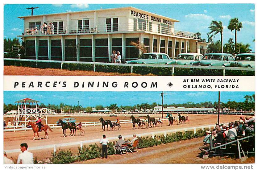 257623-Florida, Orlando, Pearce's Dining Room, Ben White Raceway, Horse Racing, Curteichcolor No 6C-K796 - Orlando