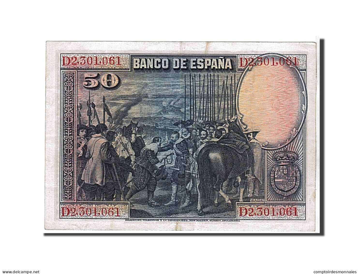 Billet, Espagne, 50 Pesetas, 1928, KM:75b, SUP - 50 Pesetas