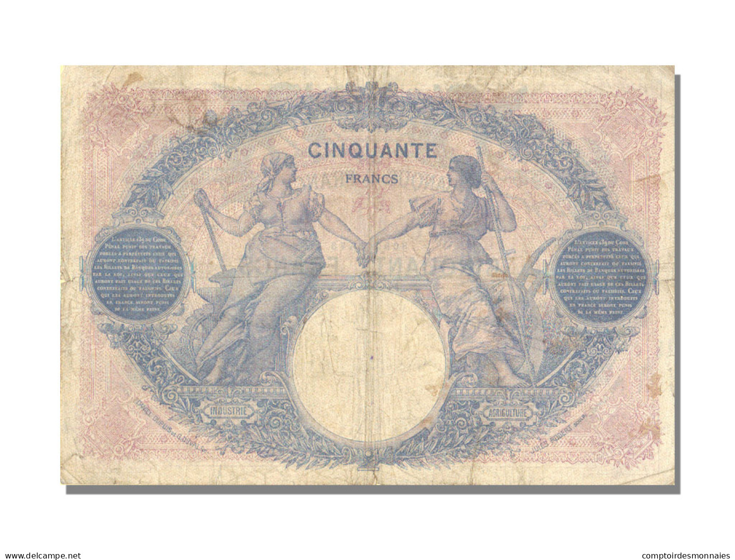 Billet, France, 50 Francs, 50 F 1889-1927 ''Bleu Et Rose'', 1926, 1926-10-30 - 50 F 1889-1927 ''Bleu Et Rose''