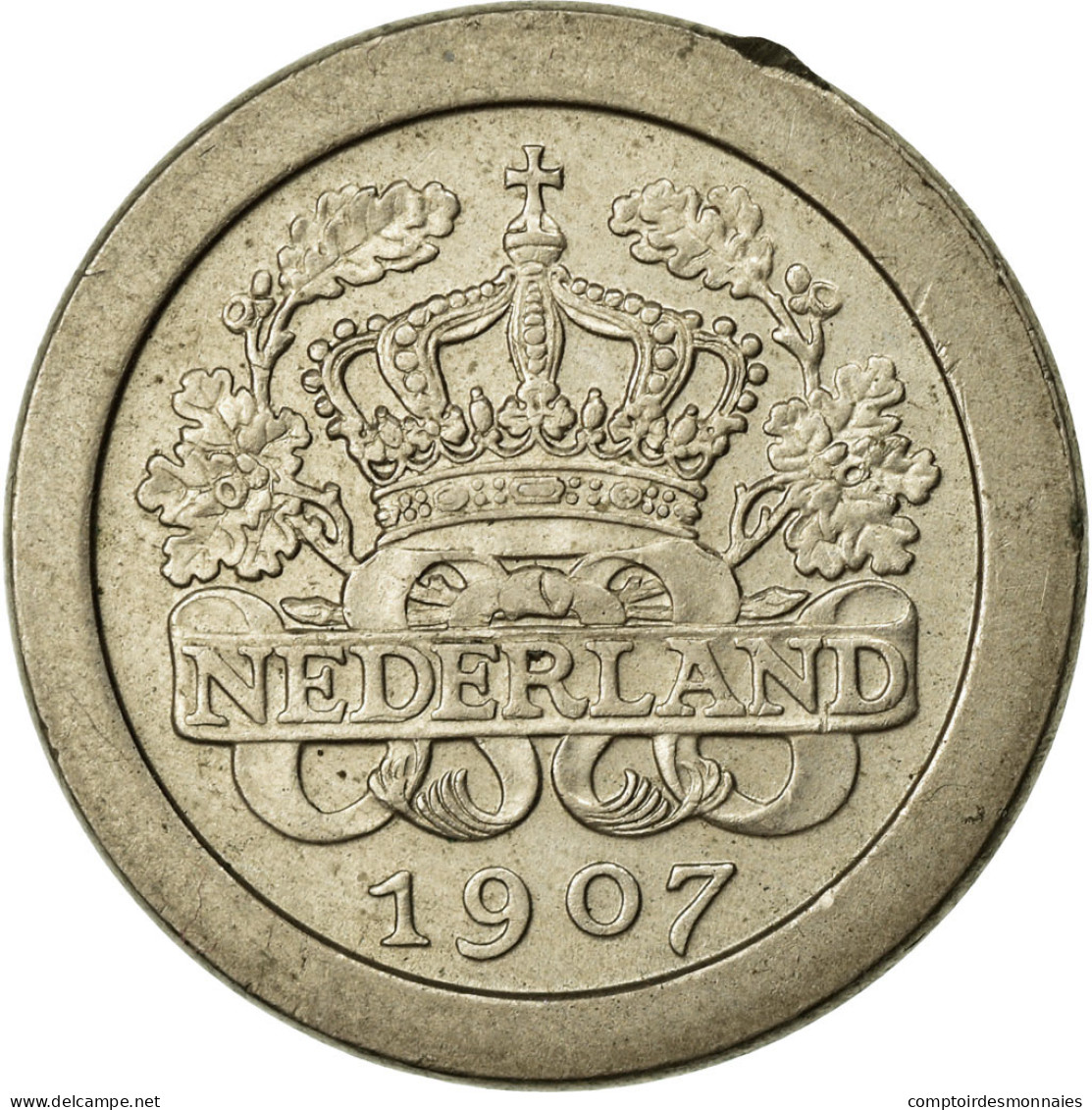 Monnaie, Pays-Bas, Wilhelmina I, 5 Cents, 1907, SUP, Copper-nickel, KM:137 - 5 Centavos