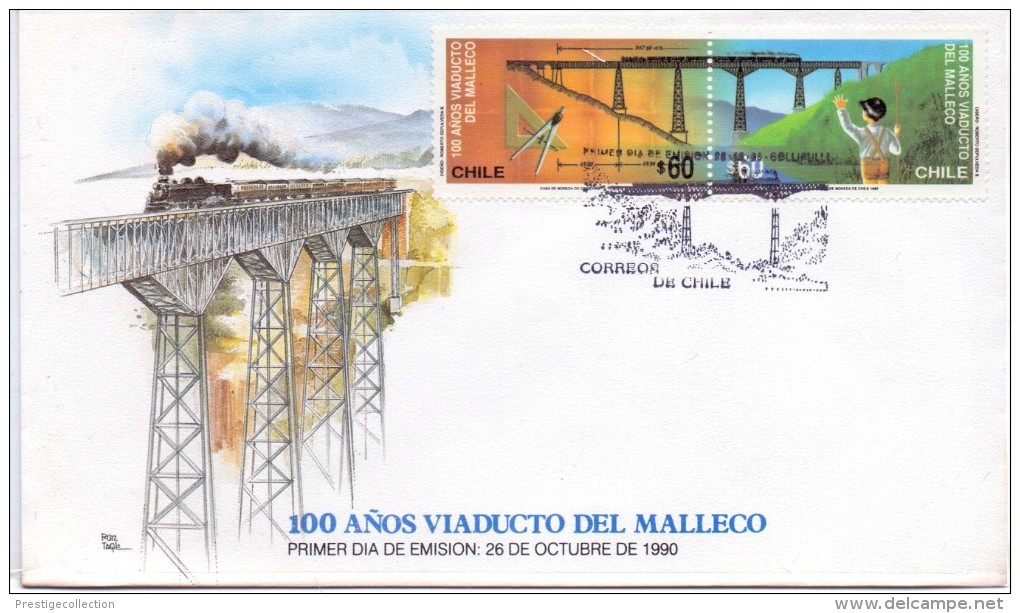 CHILE 100 ANOS VIADUCTO DEL MALLEGCO  (g160292) - Ponti