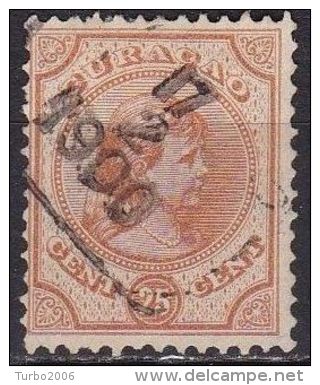 Curacao  1892-95 Prinses Wilhelmina 25 Cent Oranjebruin NVPH 22 - Curaçao, Nederlandse Antillen, Aruba