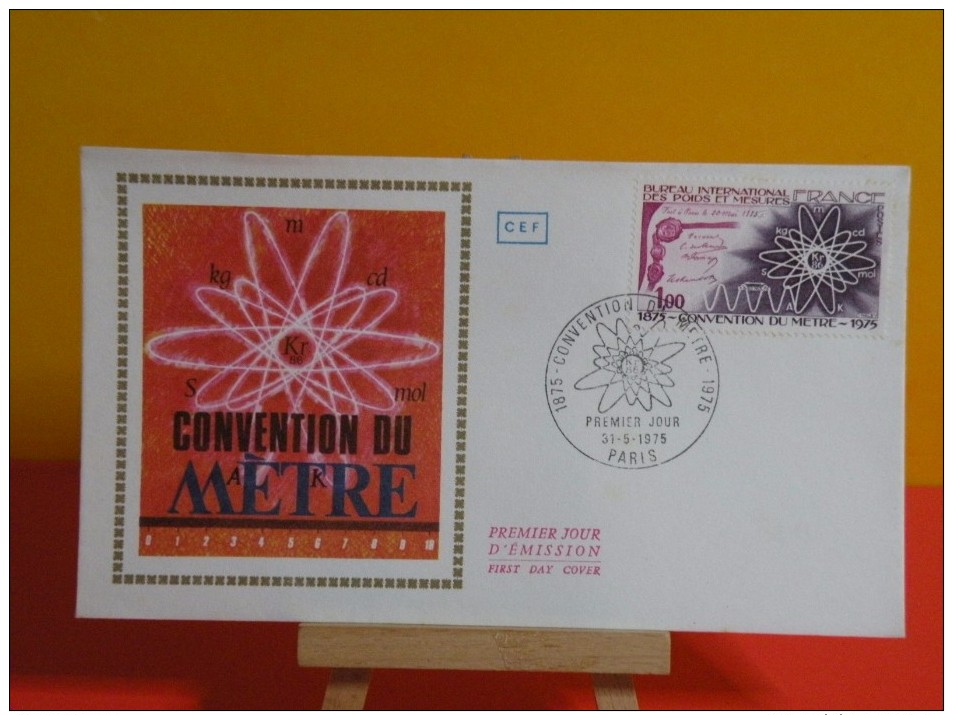 FDC- Centenaire De La Convention Du Mètre - Paris - 31.5.1975 - 1er Jour, - 1970-1979