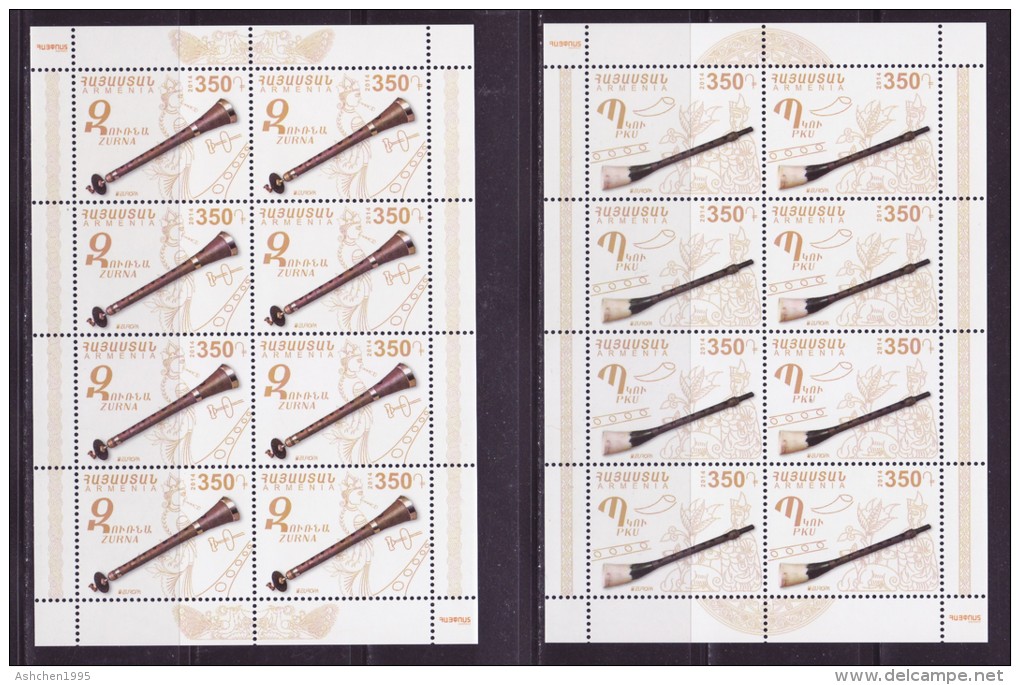 Armenie 2014, EUROPE CEPT,  National Musical Instruments, 2 Sheets - MNH ** - 2014
