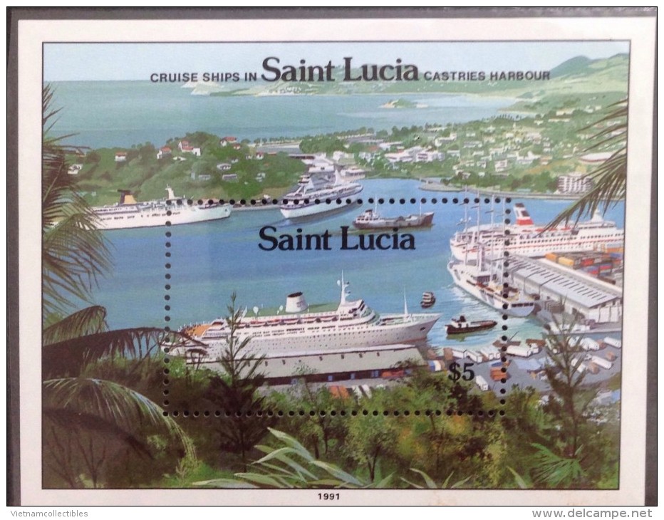 Saint Lucia MNH Souvenir Sheet 1991 : Ship - Oceania (Other)