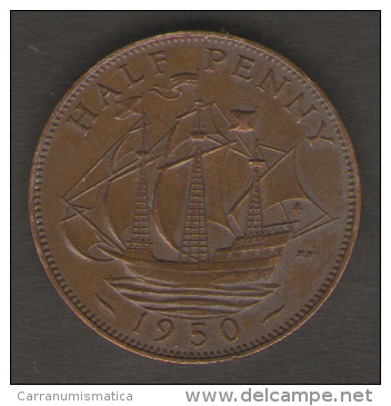 GRAN BRETAGNA HALF PENNY 1950 - C. 1/2 Penny