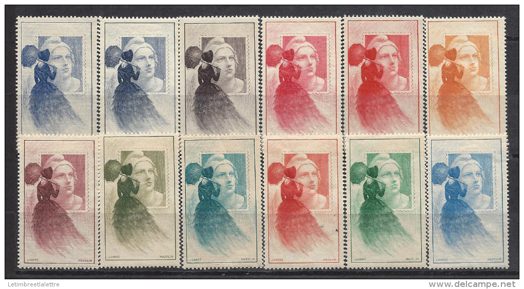 VIGNETTES MAZELIN . SERIE COMPLETE DE 12 Timbres ** Neuf Sans Charnières ! - Philatelic Fairs