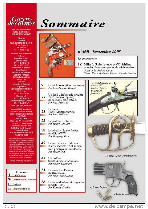 REVUE GAZETTE DES ARMES  N°368 - Français