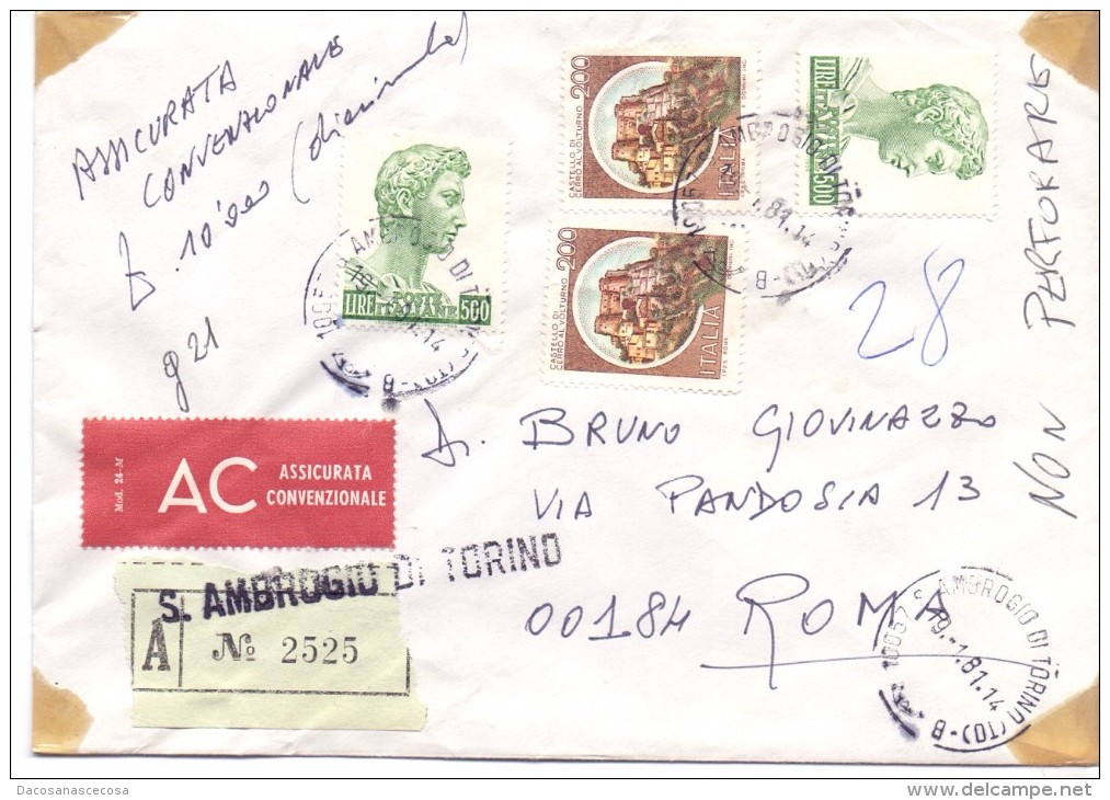 S.AMBROGIO DI TORINO - 10057 - 12X16 - AC - ANNO 1981 - TEMA TOPIC COMUNI D'ITALIA - STORIA POSTALE - Macchine Per Obliterare (EMA)