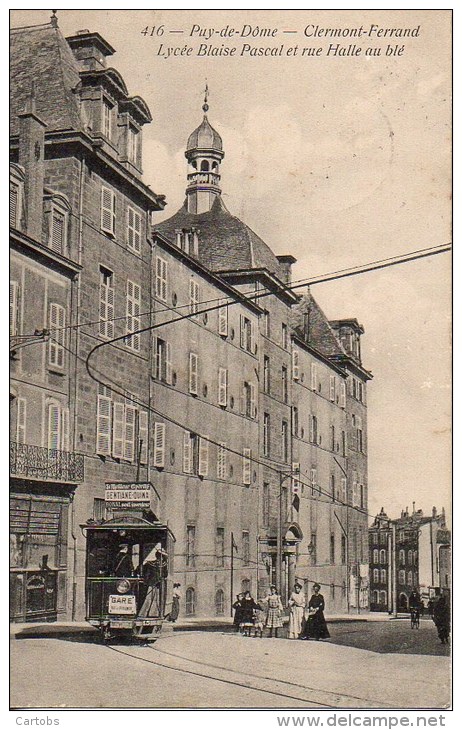 63 CLERMONT-FERRAND  Lycée Blaise Pascal Et Rue Halle Au Blé - Clermont Ferrand