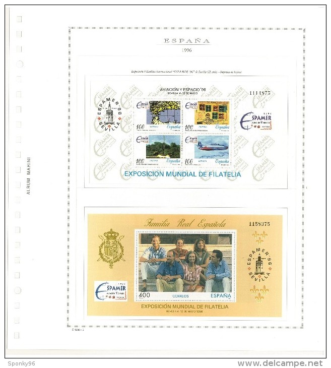 LOTTO SPAGNA - ESPANA - COLLEZIONE COMPLETA -  ANNO 1996 + SERVIZI E FOGLIETTI COME DA FOTOGRAFIE - - Collections
