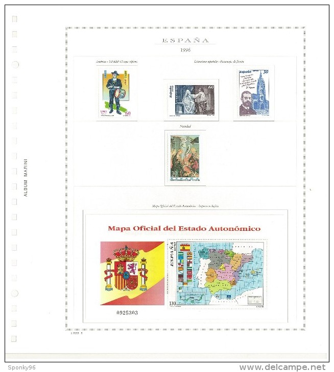 LOTTO SPAGNA - ESPANA - COLLEZIONE COMPLETA -  ANNO 1996 + SERVIZI E FOGLIETTI COME DA FOTOGRAFIE -