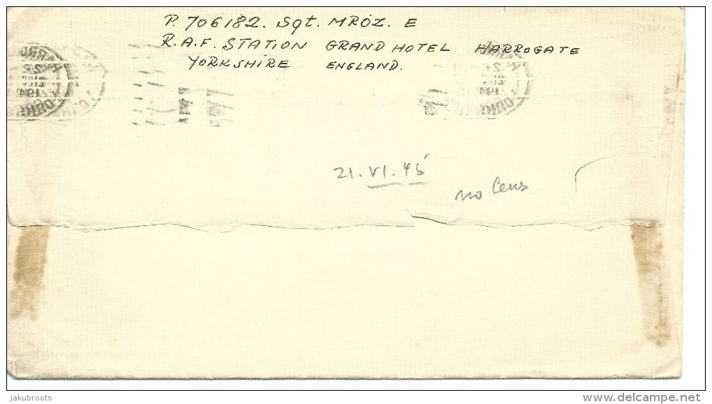 1945. COVER  TO MRS. BARDZILOWSKA - POLISH  FORCES  CONTACT IN U.S.A. - Unclassified