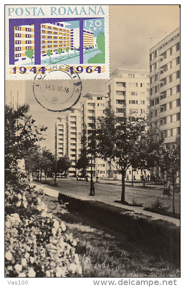 BUCHAREST DINICU GOLESCU BOULEVARD, APARTMENT BUILDINGS, CM, MAXICARD, CARTES MAXIMUM, 1967, ROMANIA - Maximumkaarten