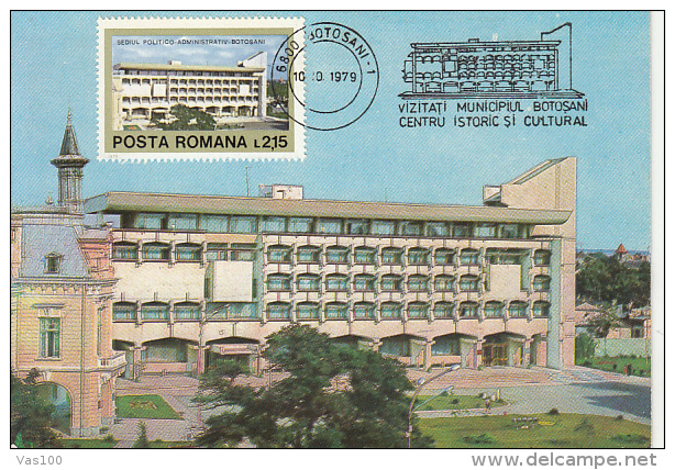 BOTOSANI- LOCAL ADMINISTRATION BUILDING, CM, MAXICARD, CARTES MAXIMUM, 1979, ROMANIA - Cartes-maximum (CM)