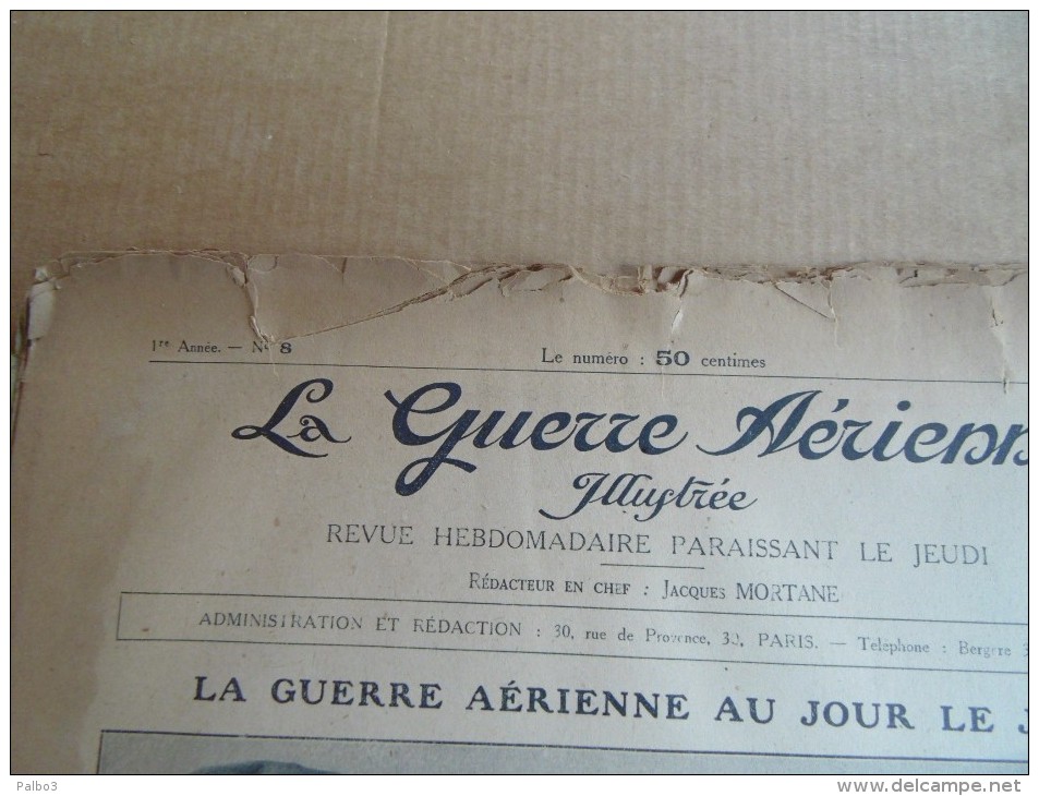 Livre Revue La Guerre Aerienne Aviation Francaise Guerre 1914 1918 Numero 8 - 1914-18