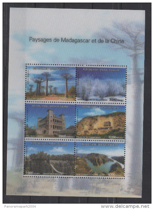 Madagascar Madagaskar 2014 Chine LENTICULAIRE LENTICULAR Hologramm Bloc Sheet Block China Joint Issue - Blocchi & Foglietti