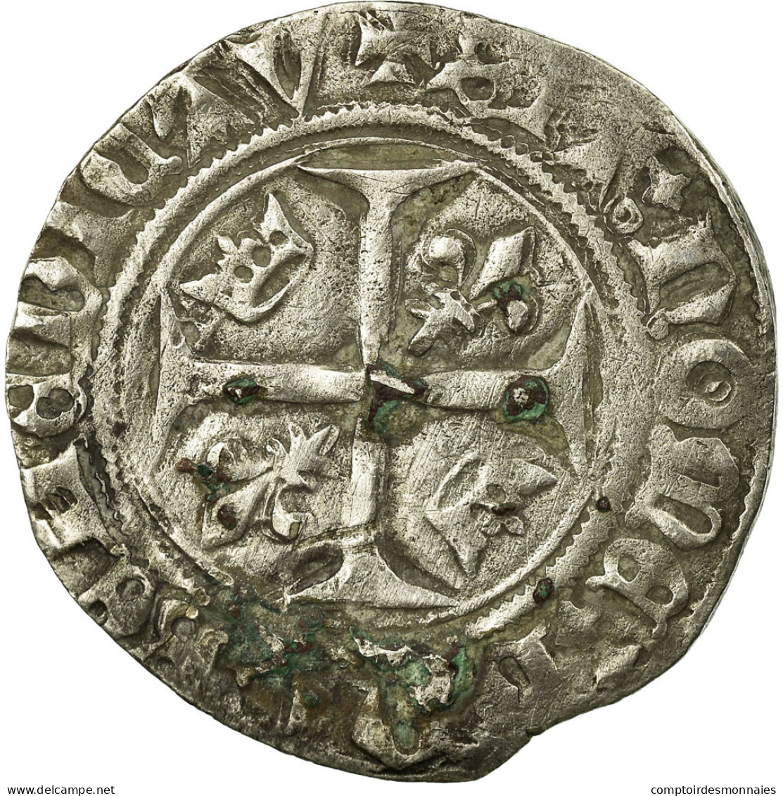 Monnaie, France, Blanc Guénar, Châlons-Sur-Marne, TTB, Argent, Duplessy:406A - 1380-1422 Charles VI The Beloved