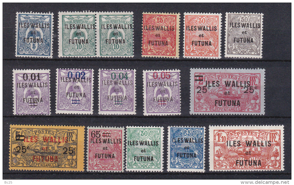 WALLIS ET FUTUNA- 15 BEAUX TIMBRES NEUFS DONT 1 PAIRE DE 1922/25 - Nuevos