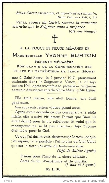 Virton Yvonne Burton Saint Remy 1917 Virton 1941 - Virton