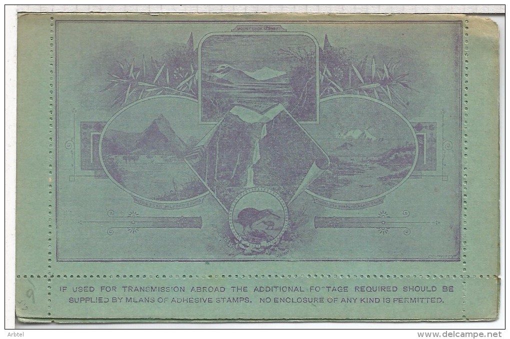 NUEVA ZELANDA ENTERO POSTAL REINA VICTORIA MT COOK KIWI FIORDO MONTAÑA - Postal Stationery