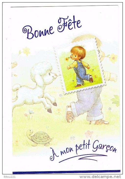 Db Carte - Bonne Fête à Mon Petit Garçon - Enfant Agneau Tortue / Turtle - Frane Weigert - Tartarughe