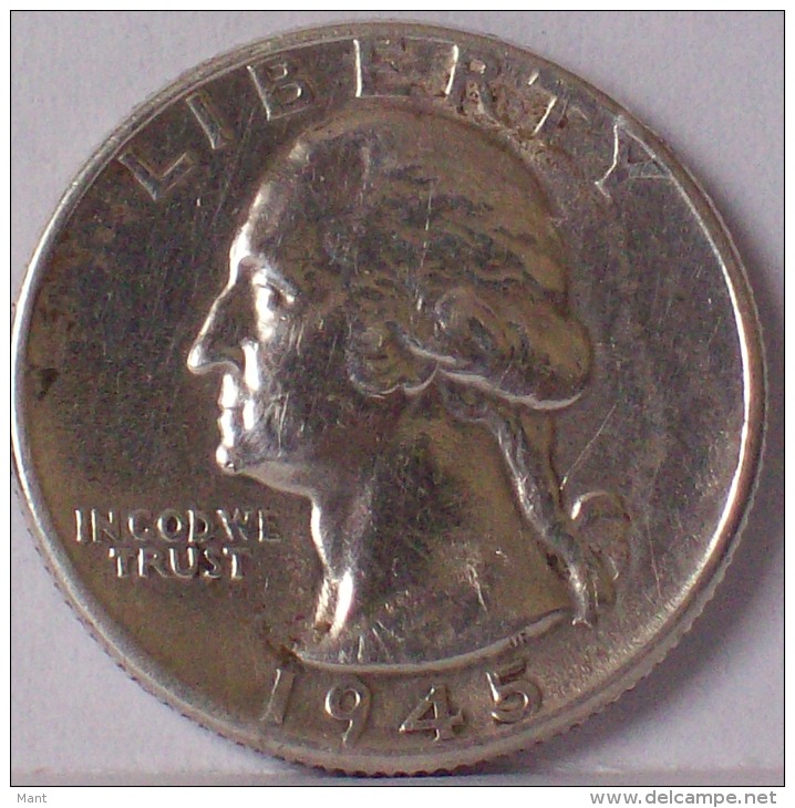 Sati Uniti Quarter Dollar 1945 MONETA IN ARGENTO - 1932-1998: Washington