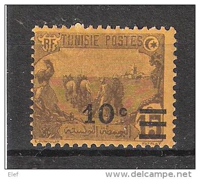 TUNISIE , 1928, Yvert N° 155 , Surchargé 10 C Sur 15 C Brun / Jaune, Neuf *, TB - Neufs