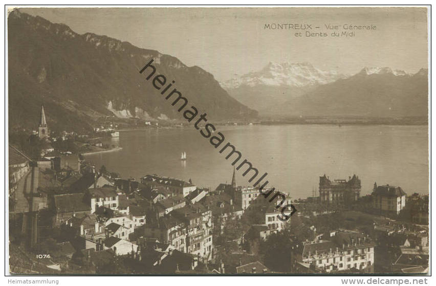 Montreux - Vue Generale Et Dents Du Midi - Edition Art. Perrochet & David La Chaux-de-Fonds Gel. 1914 - La Chaux