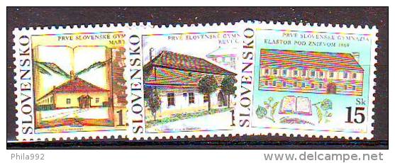 Slovakia 2002 Y First Slovakian Gymnasiums Mi No 419-21 MNH - Ungebraucht