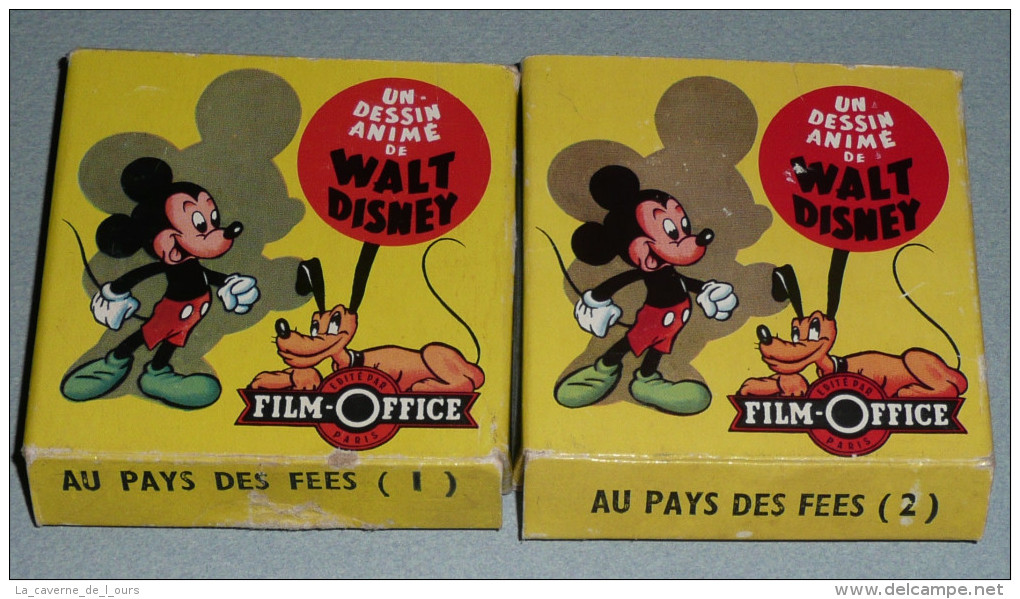 Rare Lot De 2 Bobines Film Super 8 Mm Walt Disney Film Office "Au Pays Des Fées" S8 Super8 Huit, Dessins Animés, Conte - Filmspullen: 35mm - 16mm - 9,5+8+S8mm