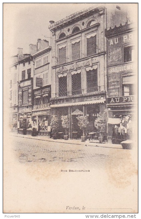 Verdun,rue Beaurepaire,café De Paris,imprimerie - Verdun