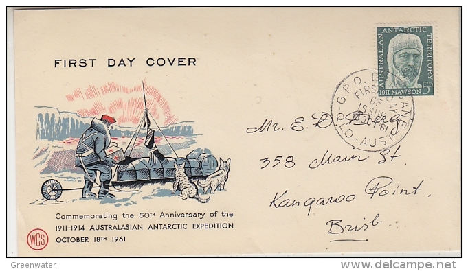 AAT 1961 Mawson 1v FDC Ca Brisbane  18 Oct 1961 (26974) - FDC