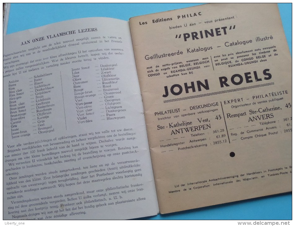 Catalogue " PRINET " België, Belgisch Congo En Ruanda-Urundi - Anno 1945 ( 17e Editie ) Philac John Roels Philatelist ! - Autres & Non Classés