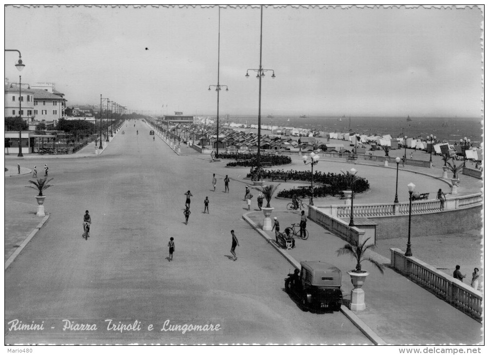 RIMINI   PIAZZA  TRIPOLI  E  LUNGOMARE     2 SCAN      (VIAGGIATA) - Rimini